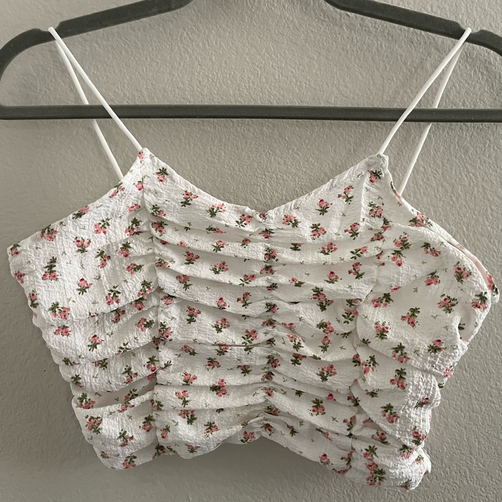 White floral tank top